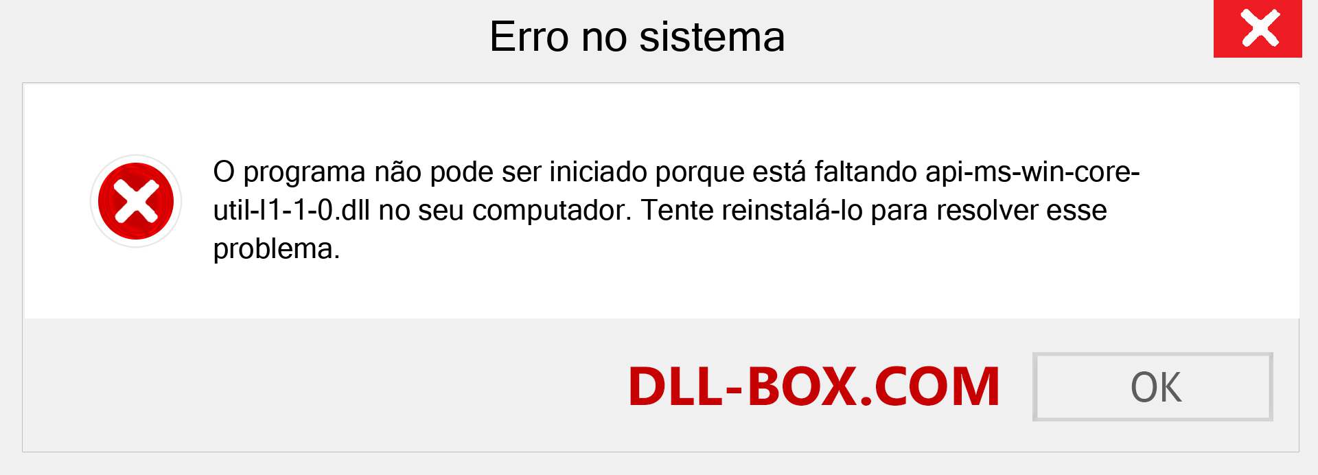 Arquivo api-ms-win-core-util-l1-1-0.dll ausente ?. Download para Windows 7, 8, 10 - Correção de erro ausente api-ms-win-core-util-l1-1-0 dll no Windows, fotos, imagens